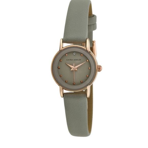 Laura Ashley Women’s Gray Faux Leather Strap Watch 24mm main image 3
